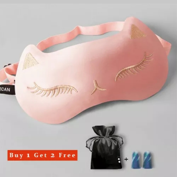Pink Silk Cat Sleeping Mask - Picture 5 of 10